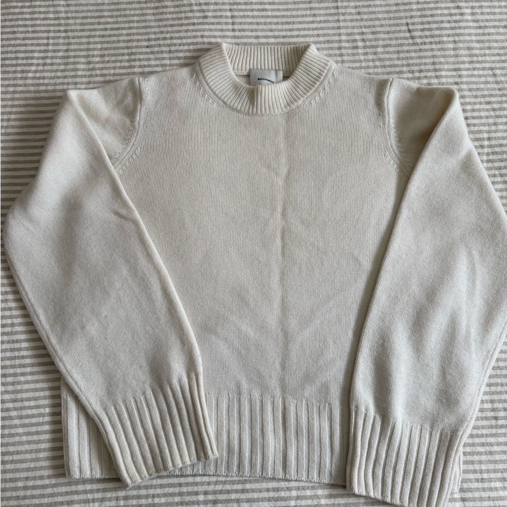 Reformation Cream Wool Sweater, XS